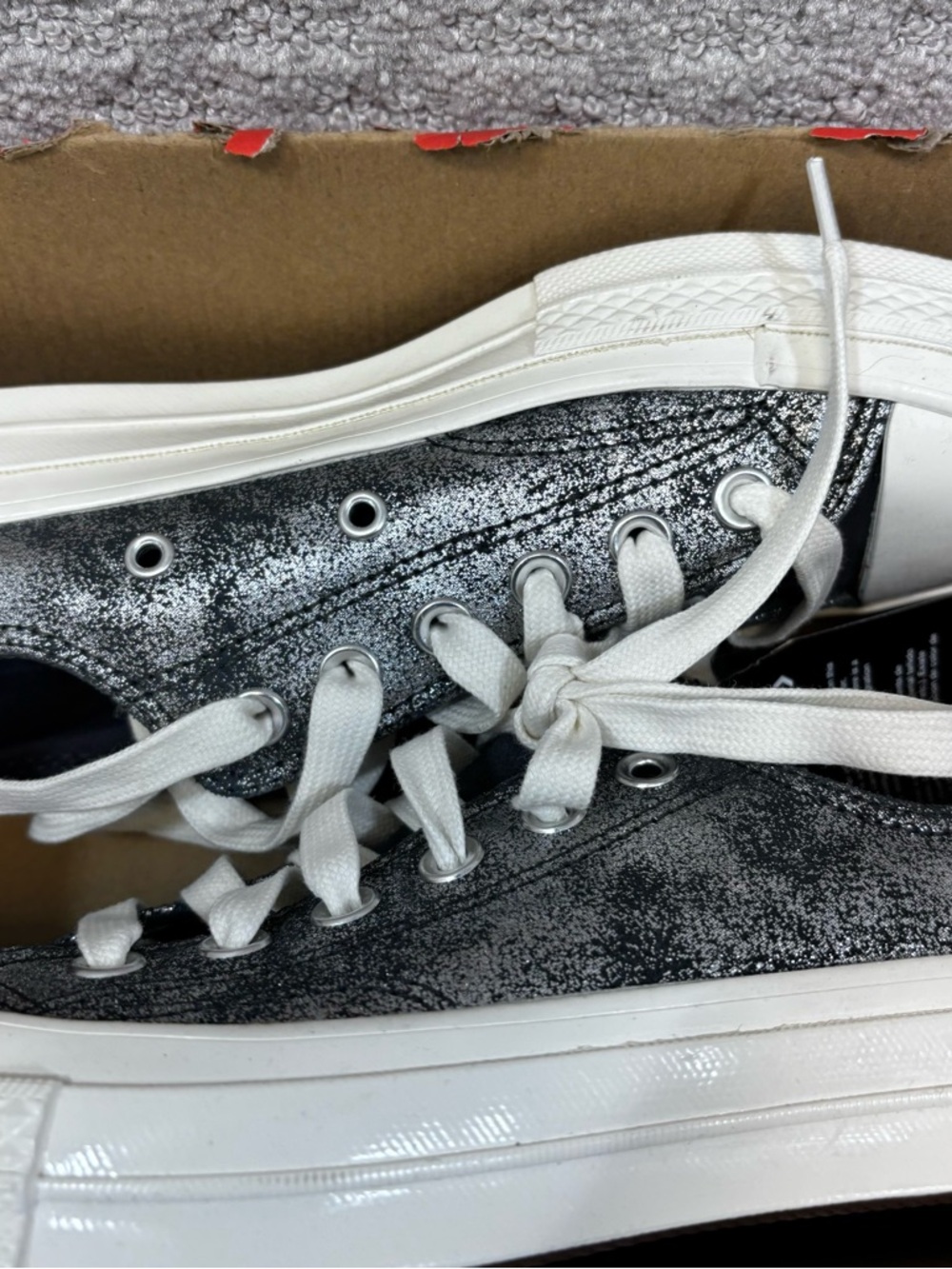 CHUCK 70 LOW 'SUEDE SHIMMER - VAMP PYRE BLACK Woman’s Sz 6.5 A10379C - Picture 9 of 9